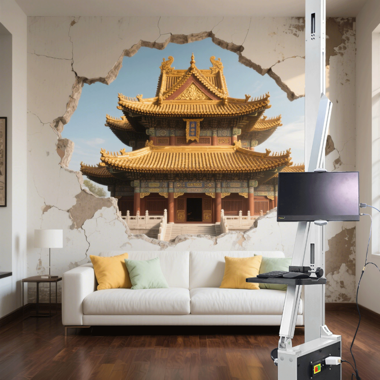 Particulier interieur muurprint
